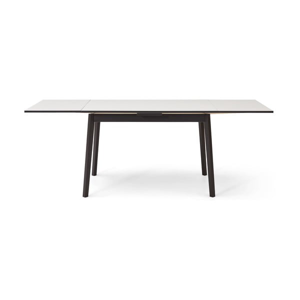 Masă de dining extensibilă albă-neagră cu aspect din lemn de stejar Hammel Single, 120 x 80 cm-image-4