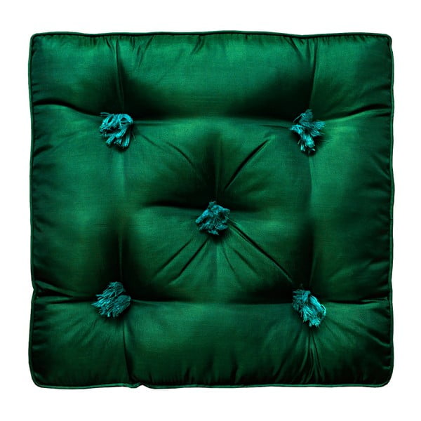 Pernă pentru scaun din mătase a’miou home Flavo, verde închis 