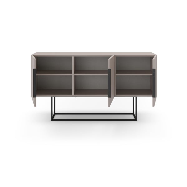 Comodă gri/bej joasă 150x80 cm Titan – Marckeric-image-3