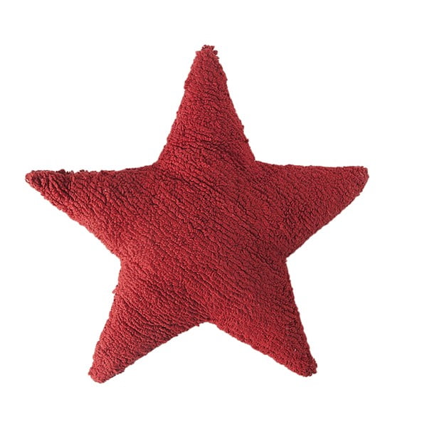 Pernă din bumbac lucrată manual Lorena Canals Star, 54 x 54 cm, roșu 