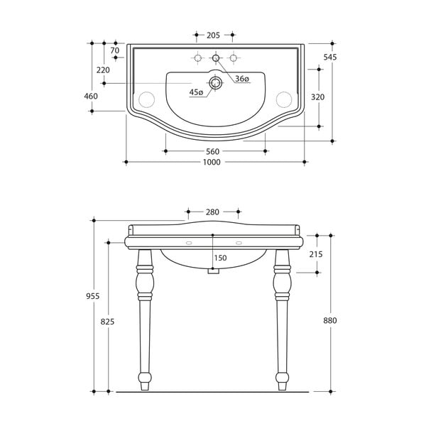 Picior pentru mobilă albă din ceramică Retro – Sapho-image-2