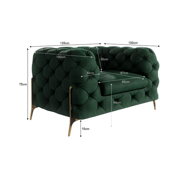 Fotoliu verde închis cu tapițerie din catifea Chelsea Bis – Ropez-image-4