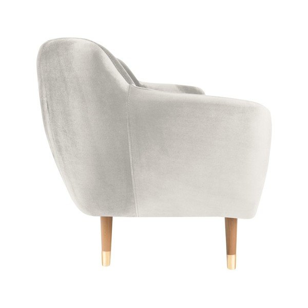 Canapea cu tapițerie din catifea Mazzini Sofas Benito, crem, 188 cm-image-3