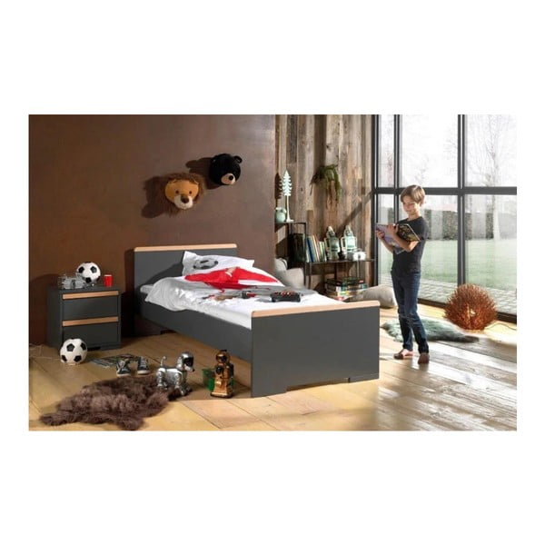 Noptieră de copii gri închis London – Vipack-image-2