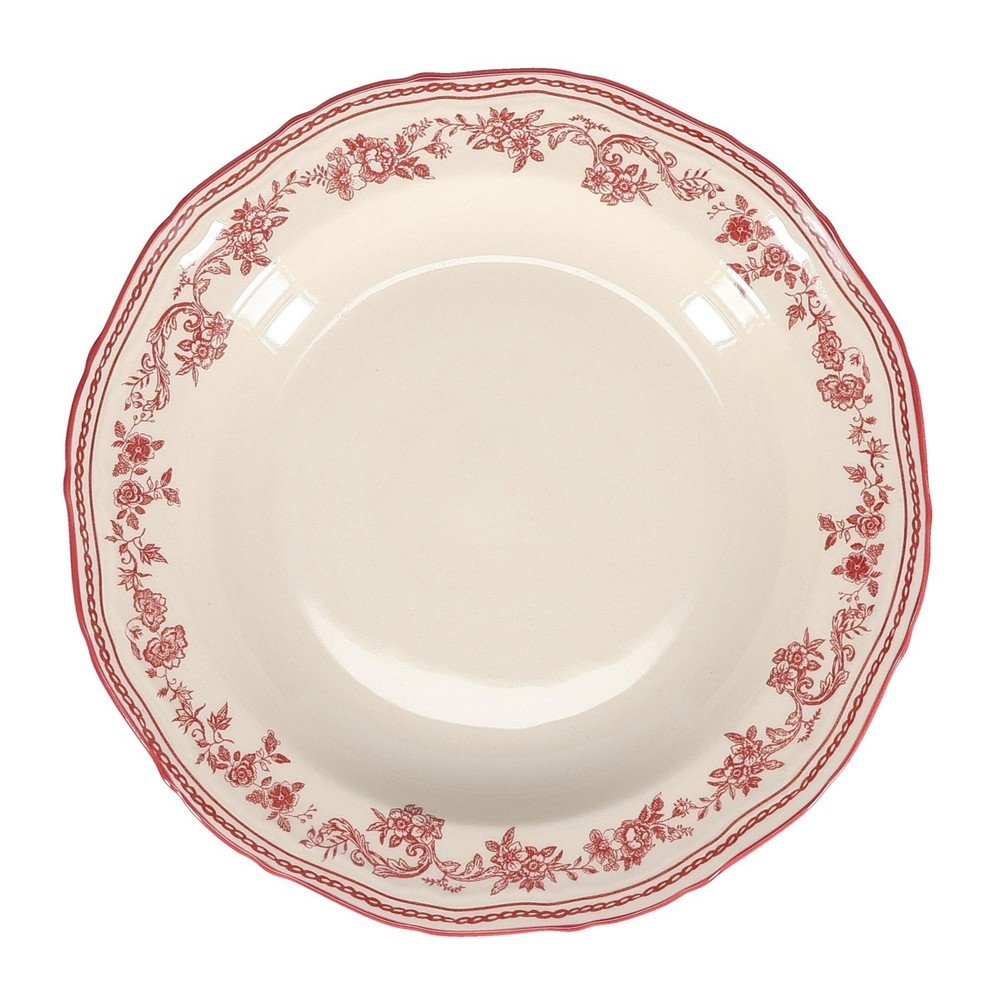 Farfurie burgundy/fildeș adâncă din porțelan ø 23 cm Cyril – S|P Collection