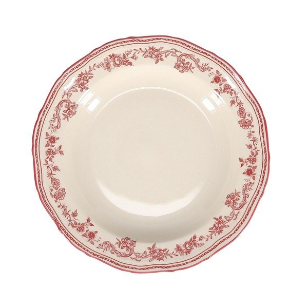 Farfurie burgundy/fildeș adâncă din porțelan ø 23 cm Cyril – S|P Collection