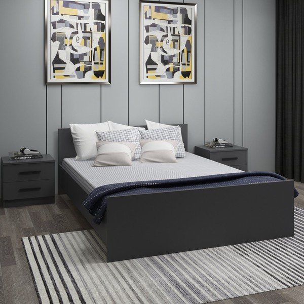 Pat matrimonial gri antracit 160x200 cm Kale – Kalune Design-image-4
