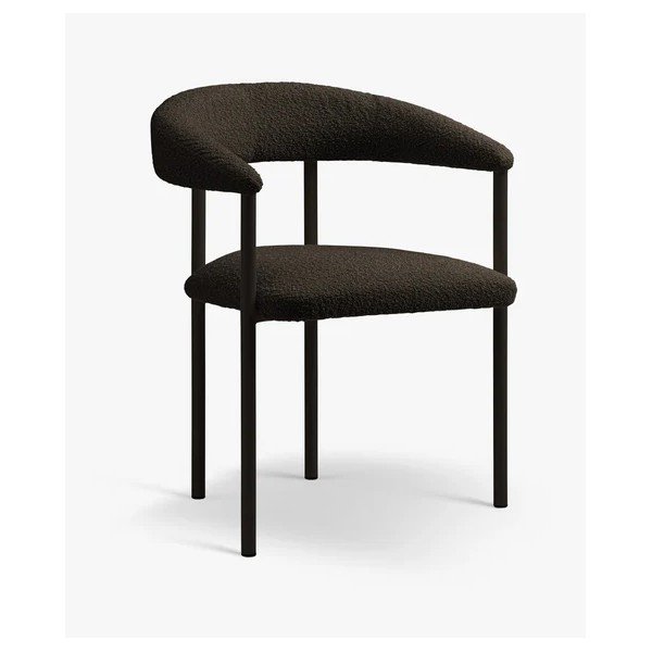 Scaun de living negru cu cotiere tapițat Lea – Micadoni 