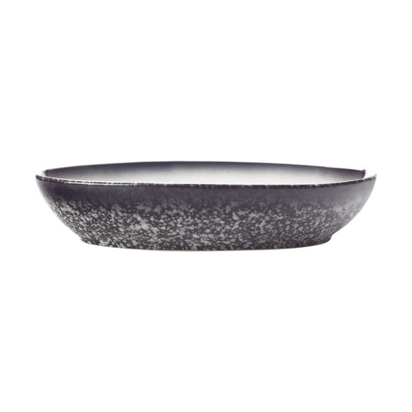Bol oval din ceramică Maxwell & Williams Caviar, lungime 25 cm, alb - negru