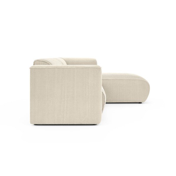 Colțar bej cu tapițerie din catifea reiată  (cu colț pe partea dreaptă/cu șezlong) Merid  – Ropez-image-3