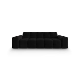 Canapea neagră cu tapițerie din catifea 222 cm Kendal – Micadoni Home