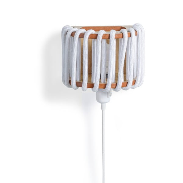 Aplică cu structură din lemn EMKO Macaron, lungime 20 cm, alb-image-1