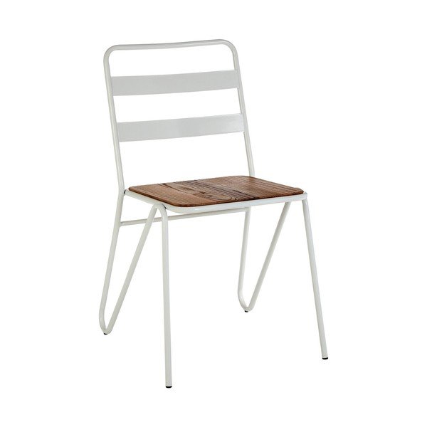 Scaun de dining alb/în culoare naturală din lemn de ulm District – Premier Housewares