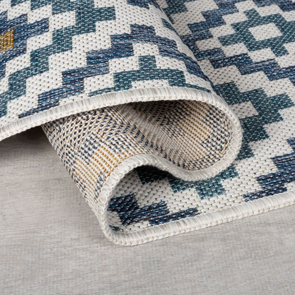 Covor pentru exterior și interior galben/albastru 120x170 cm Zia Trellis – Flair Rugs-image-2