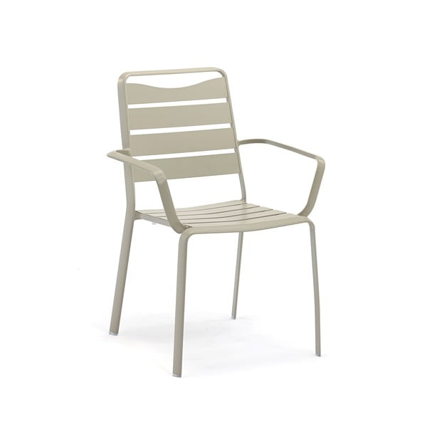 Set 4 scaune de grădină din aluminiu cu cotiere Ezeis Spring, gri