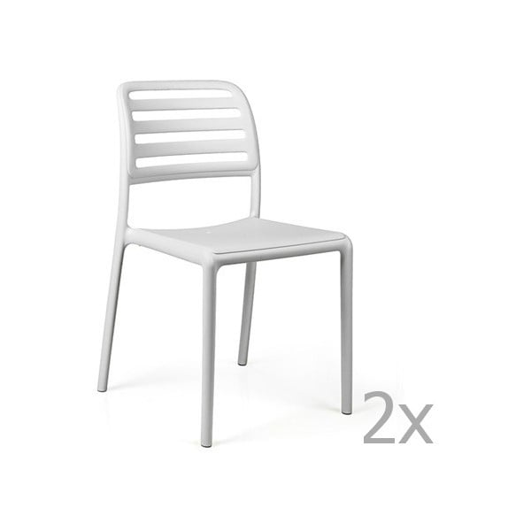 Set 2 scaune de grădină Nardi Costa Bistrot, alb