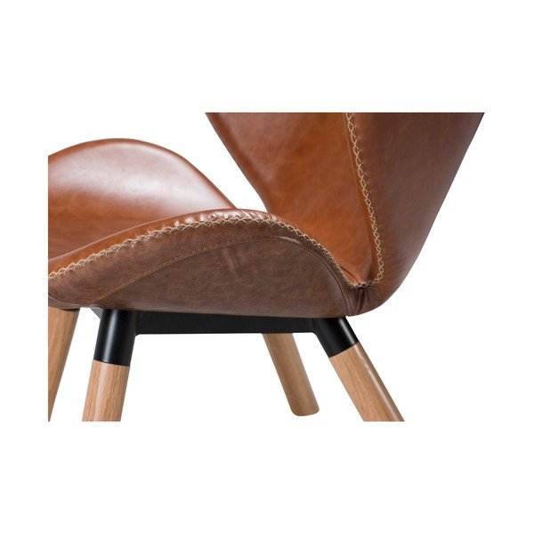 Fotoliu din piele DAN-FORM Denmark Butterfly, maro-image-3
