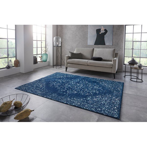 Covor Nouristan Pandeh, 80 x 150 cm, albastru închis-image-1