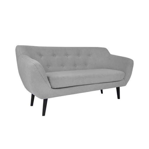 Canapea cu 2 locuri și picioare maro Mazzini Sofas Piemont, gri deschis-image-2