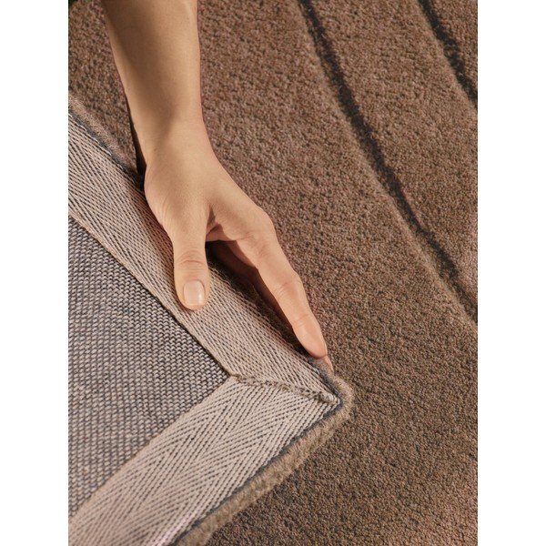 Covor bej țesut manual rotund din lână ø 120 cm Arcura – Vikosa-image-4