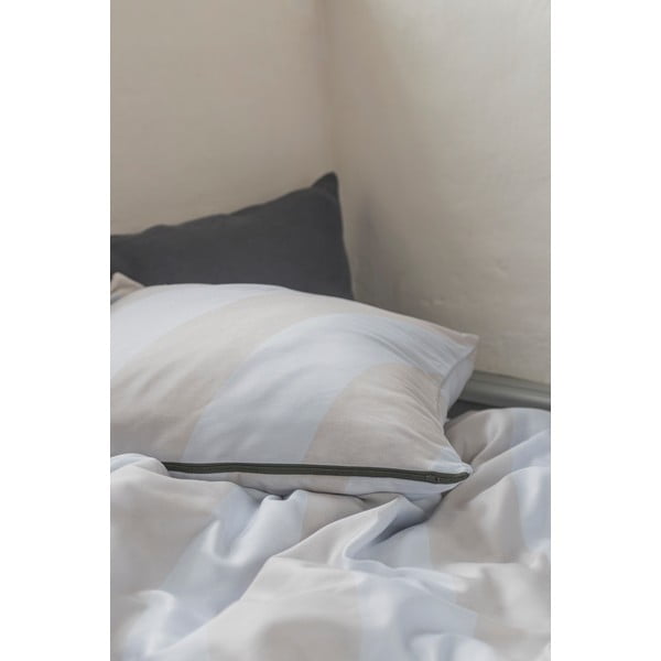 Lenjerie de pat gri deschis/bej din bumbac satinat pentru pat dublu/extinsă 200x220 cm Diagonal – Mette Ditmer Denmark-image-2