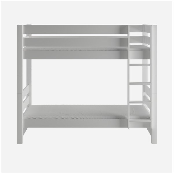 Pat pentru copii  alb supraetajat din lemn de pin 90x200 cm Jan – Olivia Living-image-2