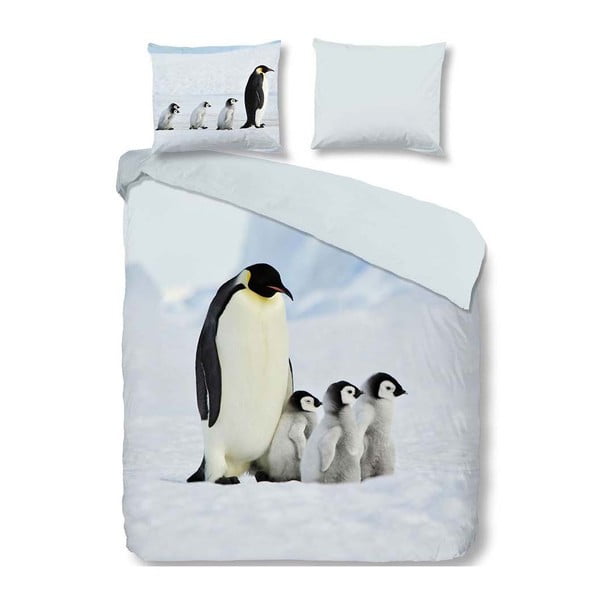 Lenjerie de pat din bumbac Muller Textiel Penguins, 200 x 200 cm