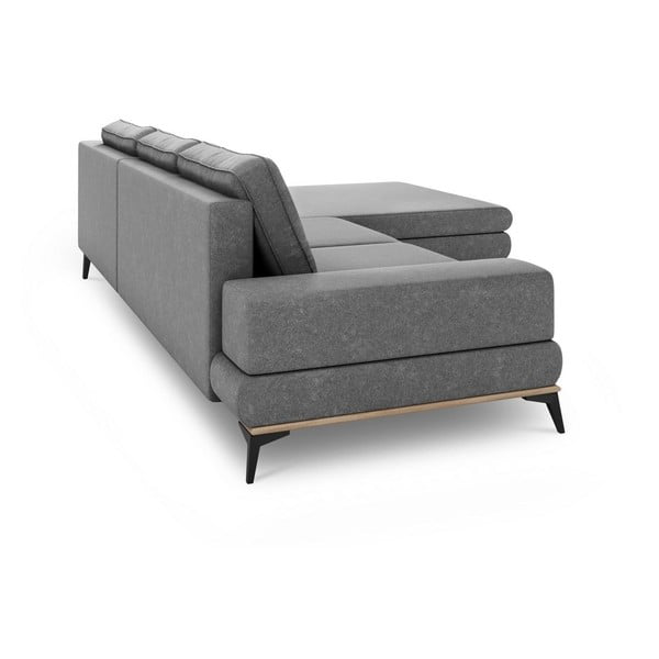 Colțar extensibil cu șezlong pe partea dreaptă Windsor & Co Sofas Planet, gri-image-4