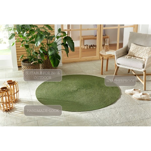 Covor verde rotund de exterior  ø 200 cm - NORTHRUGS-image-4