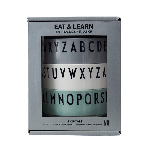 Set de 3 boluri pentru copii Design Letters Breakfast. Dinner. Lunch-image-2