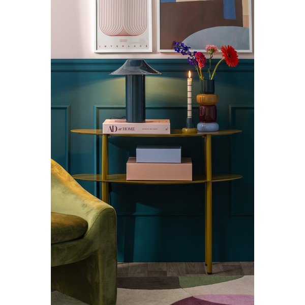 Masă consolă maro deschis din metal 28x90 cm Paris – Leitmotiv-image-1