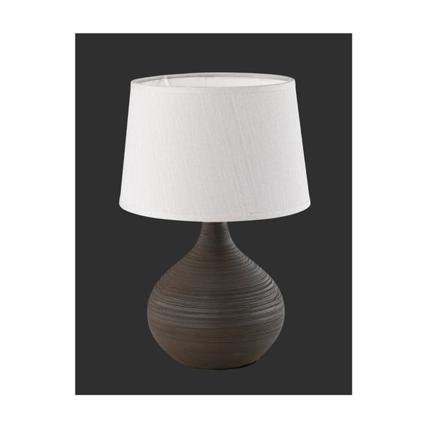 Veioză din ceramică și pânză Reality Martin, înălțime 29 cm, alb-gri închis-image-4