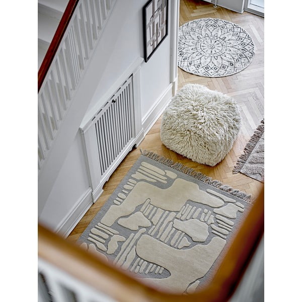 Taburet crem cu tapițerie din lână Lomba – Bloomingville-image-3