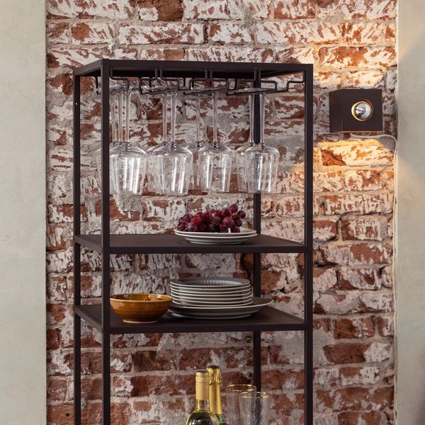 Dulap vinotecă maro închis număr de sticle 25, 45x185x40 cm Reese – WOOOD-image-1