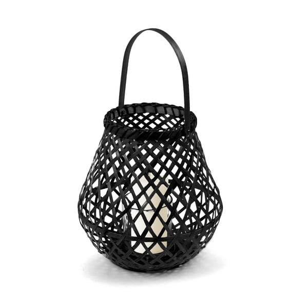 Felinar din bambus Compactor Bamboo Lantern, ⌀ 25 cm, negru