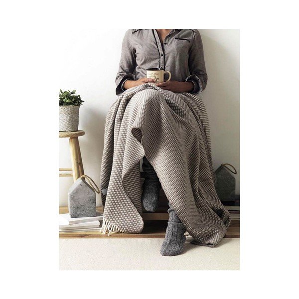 Pled din amestec de bumbac Euromant Ruby, 140 x 180 cm, verde măslină-image-2