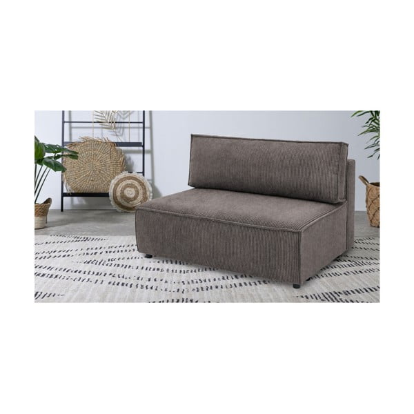 Modul pentru canapea maro deschis cu tapițerie din catifea reiată  (de mijloc) Nihad modular – Bobochic Paris-image-1