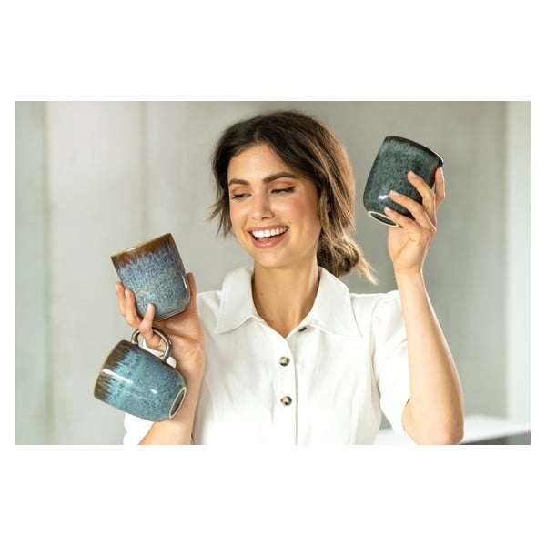 Cană din gresie ceramică Villeroy & Boch Like Lave, 400 ml, turcoaz - maro-image-4