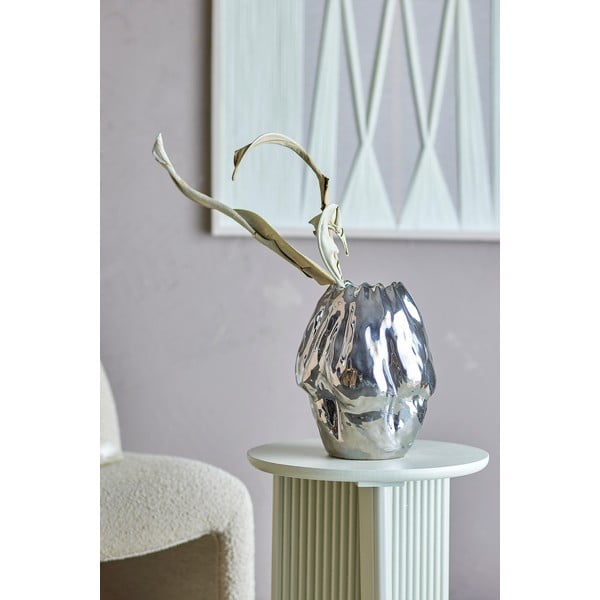 Vază argintie din gresie (înălțime 29 cm) Bobby – Bloomingville-image-1