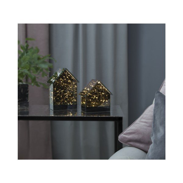 Decorațiune din sticlă, cu LED, Best Season Mirror House, înălțime 20 cm-image-1