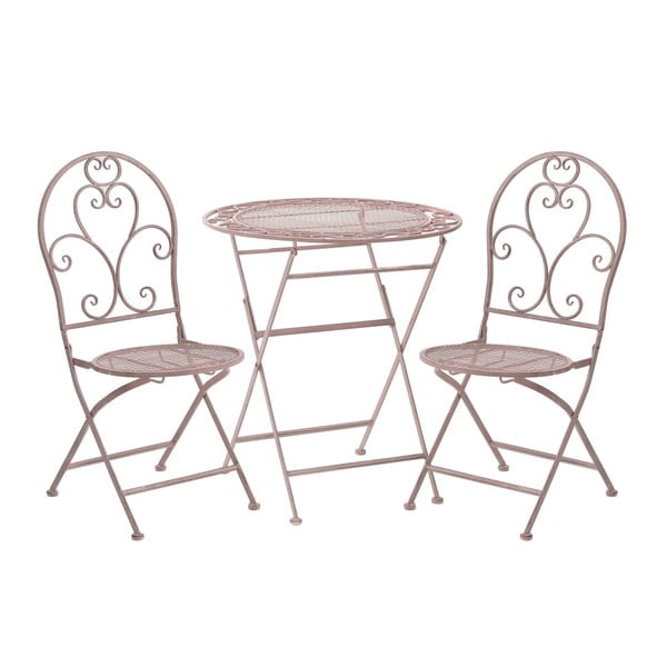 Set 2 scaune și masă InArt Antique, roz