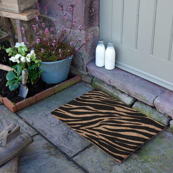 Covoraș de intrare din fibre de nucă de cocos 40x60 cm Zebra – Artsy Doormats-image-3
