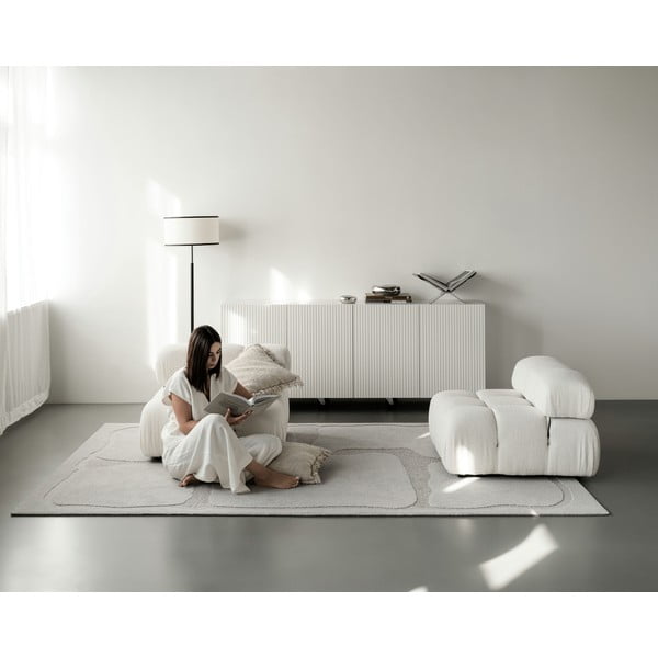 Covor gri deschis din lână 200x300 cm Morphic Organica – Agnella-image-3