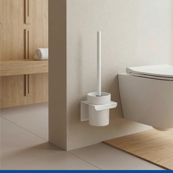 Perie de WC albă autoadezivă cu Turbo-Loc din plastic Lizan – Wenko-image-1