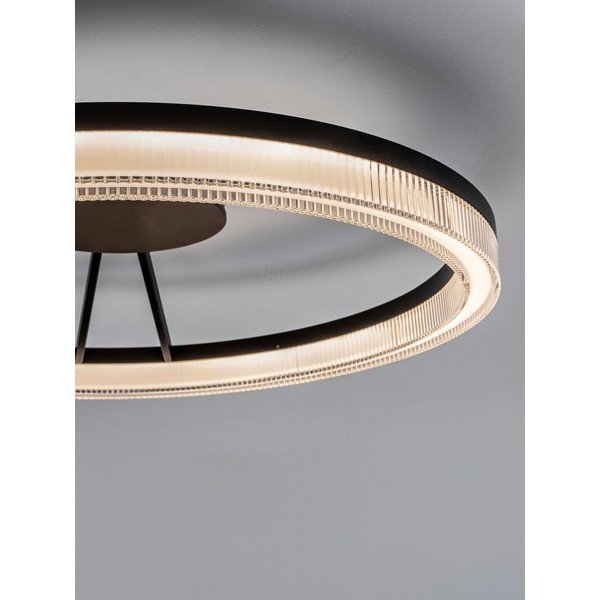 Plafonieră negru-mat LED cu intensitate reglabilă din aluminiu cu abajur din sticlă acrilică Lonela – Nova Luce-image-1