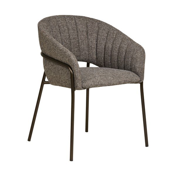 Scaun de living gri cu cotiere din oțel Costa – House Nordic-image-3