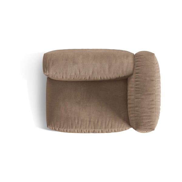 Modul pentru canapea modulară maro deschis cu tapițerie din catifea (cu colț pe partea dreaptă) Martina – Micadoni -image-3