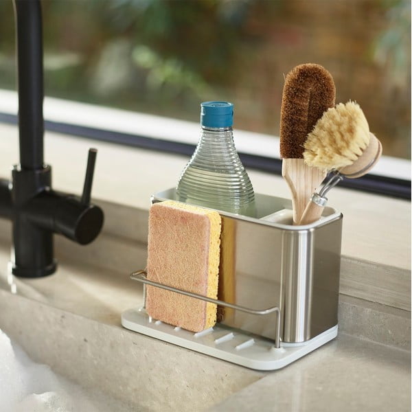 Suport pentru accesorii de spălat argintiu din metal Surface – Joseph Joseph-image-1