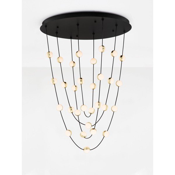 Lustră negru-mat LED cu intensitate reglabilă din aluminiu cu abajur din sticlă acrilică ø 84 cm Alcinoe – Nova Luce-image-4