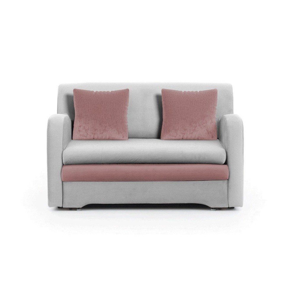 Canapea roz/gri deschis extensibilă cu tapițerie din catifea 130 cm Ario – ELTAP